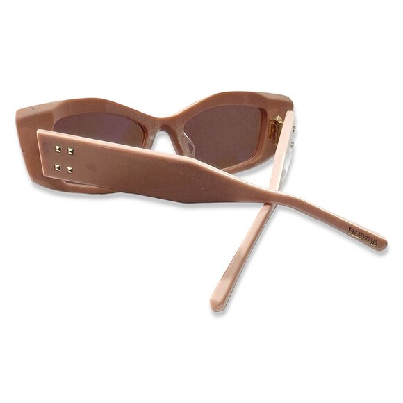 Valentino Garavani V-Quattro Nude-Pink (VLS 109) Rectangular Sunglasses (0412) main image 3